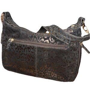 Gun Tote'n Mamas Black Leopard Embossed Leather ConcealedCarry Bucket Purse NWOT